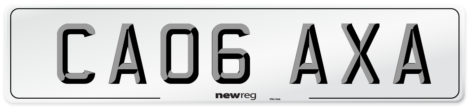 CA06 AXA Number Plate from New Reg